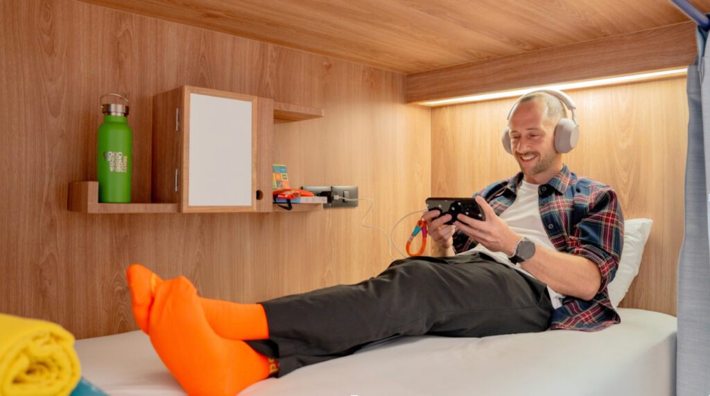 Lub d Bangkok Siam, a budget hostel in central Bangkok, popular with solo travelers looking for social spaces and comfort.